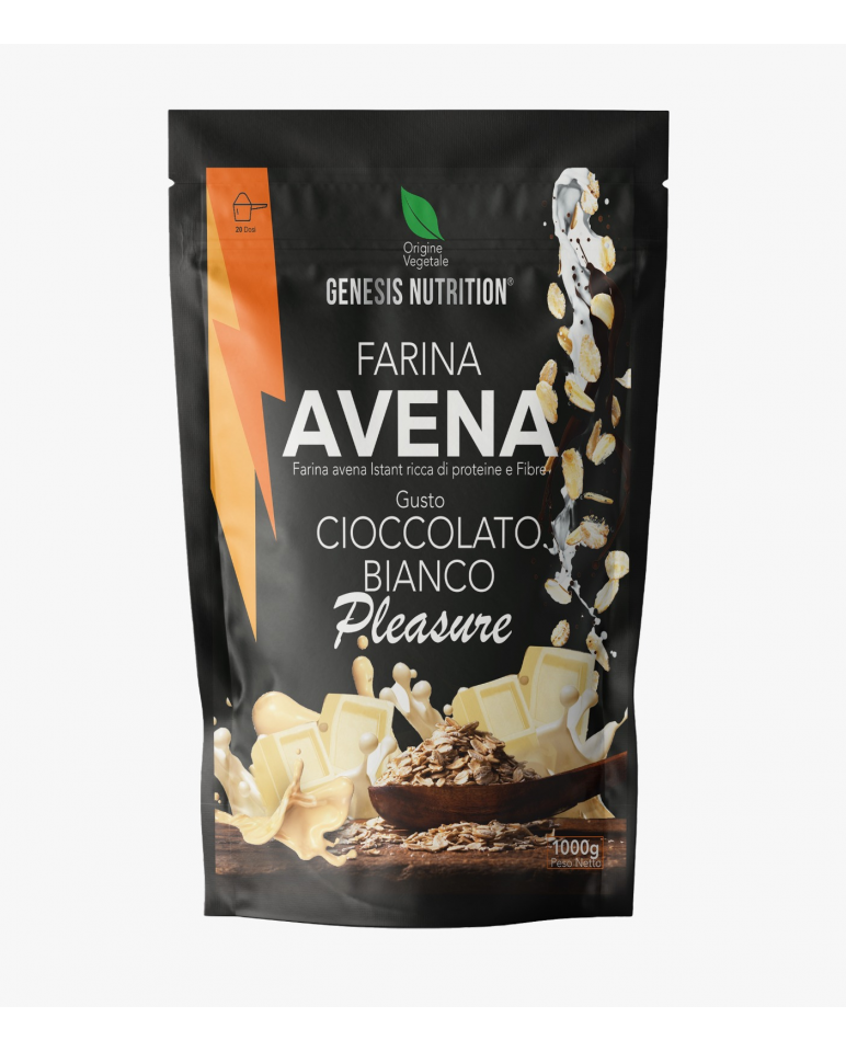 Farina Avena Cioccolato Bianco - SALUTE E BENESSERE, CONSIGLIATO PER TE,  Avena, Carboidrati Sali Minerali - Genesis Nutrition, Integratori proteici  ed energetici